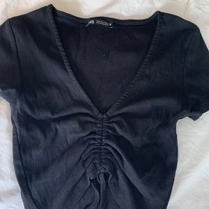 Zara cropped black tshirt